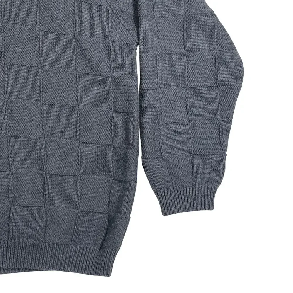 Vintage Roundtree & Yorke Tall Man Sweater 2XLT Pullover Gray Check Pattern